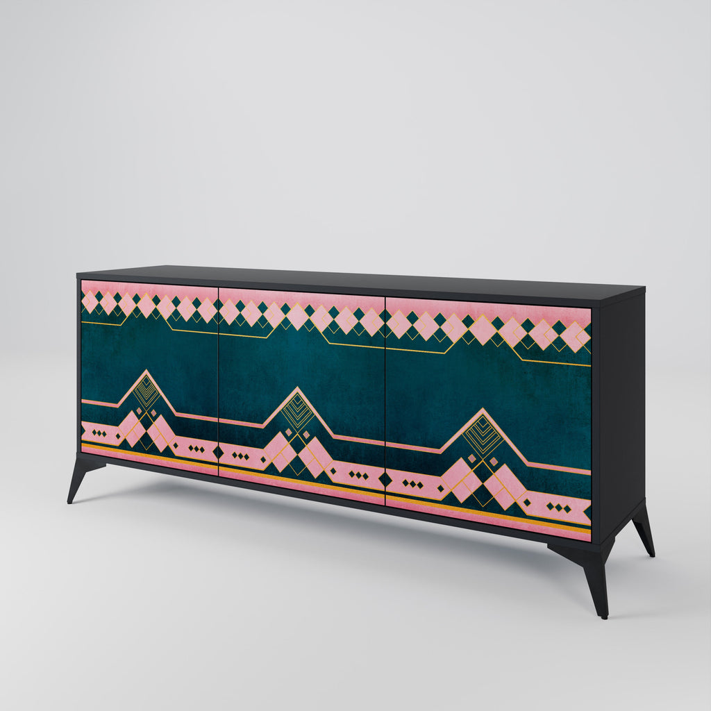 ROYAL COMPOSITION 3-Door Sideboard in Black Finish