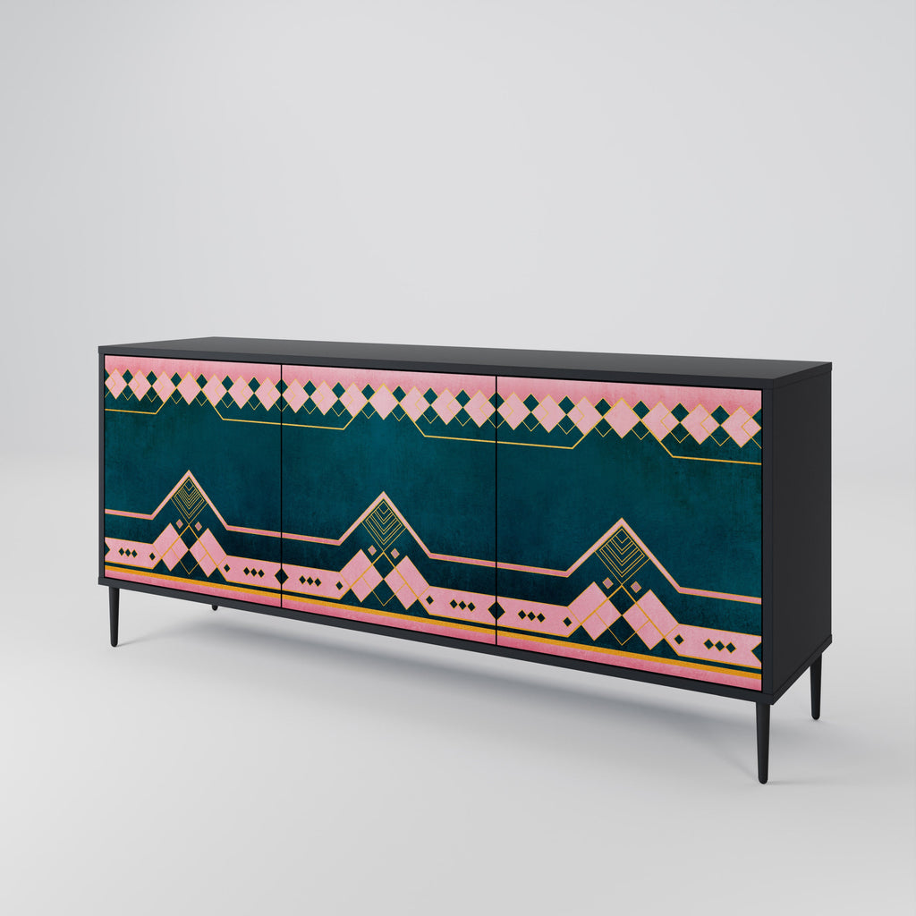ROYAL COMPOSITION 3-Door Sideboard in Black Finish