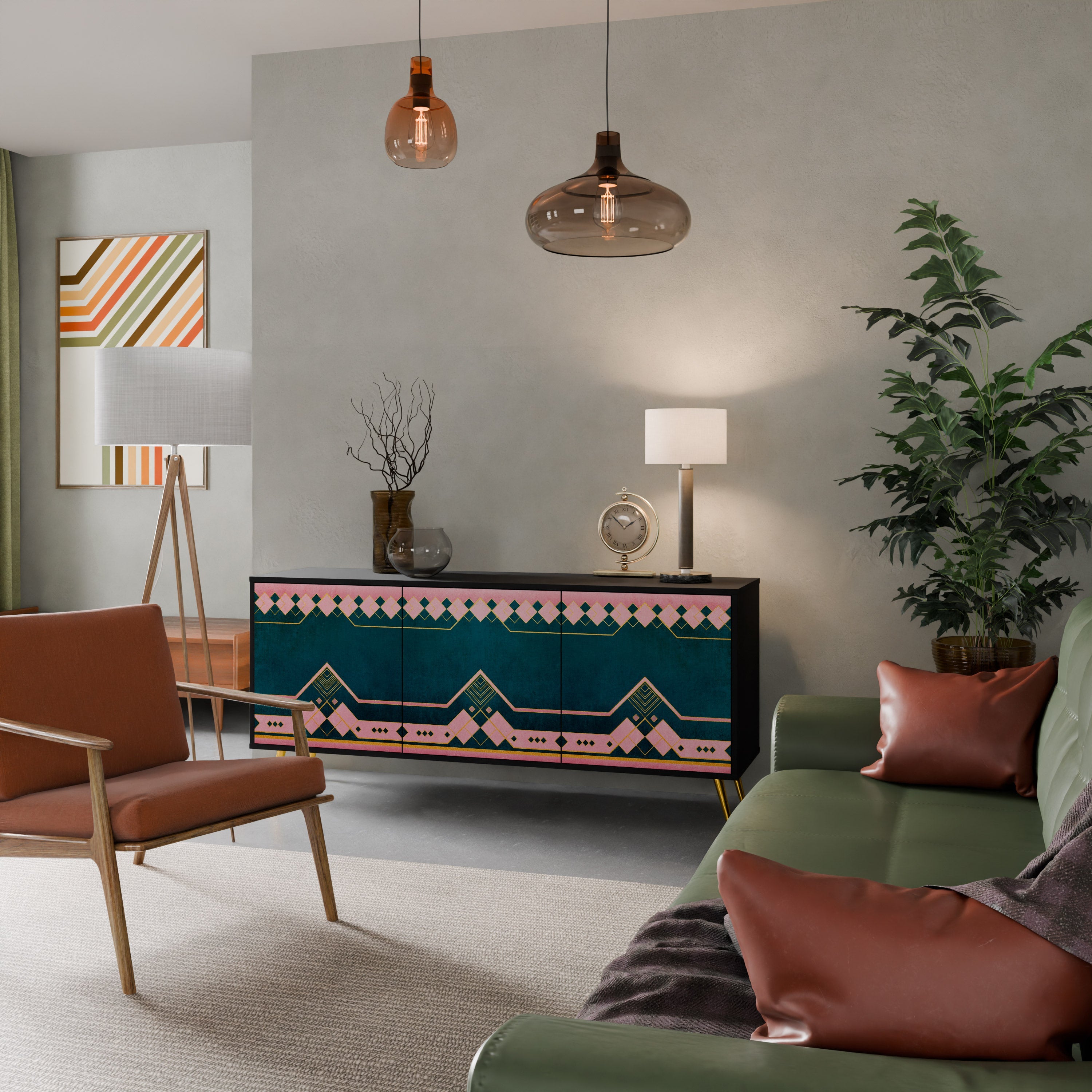 ROYAL COMPOSITION 3-Door Sideboard in Black Finish