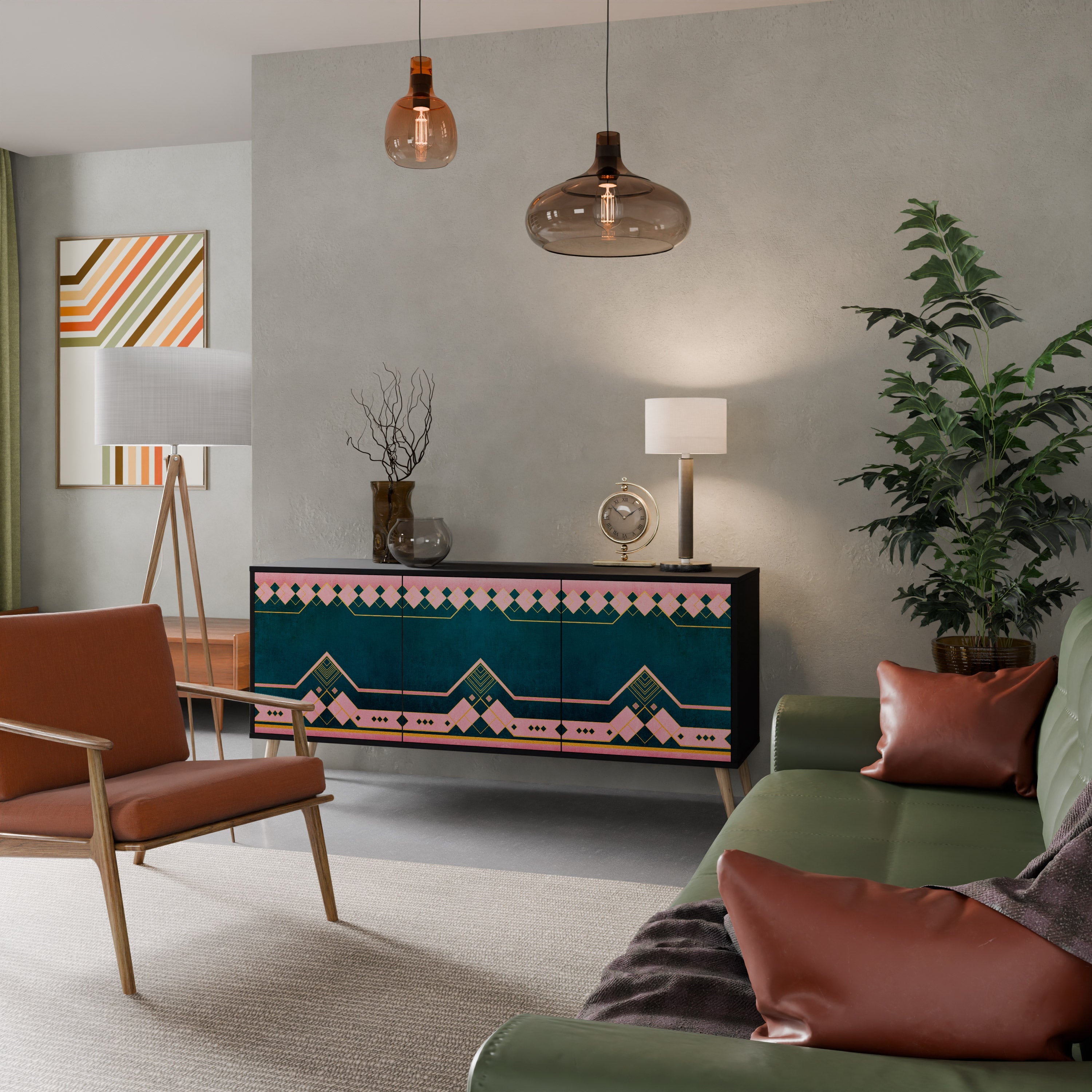 ROYAL COMPOSITION 3-Door Sideboard in Black Finish