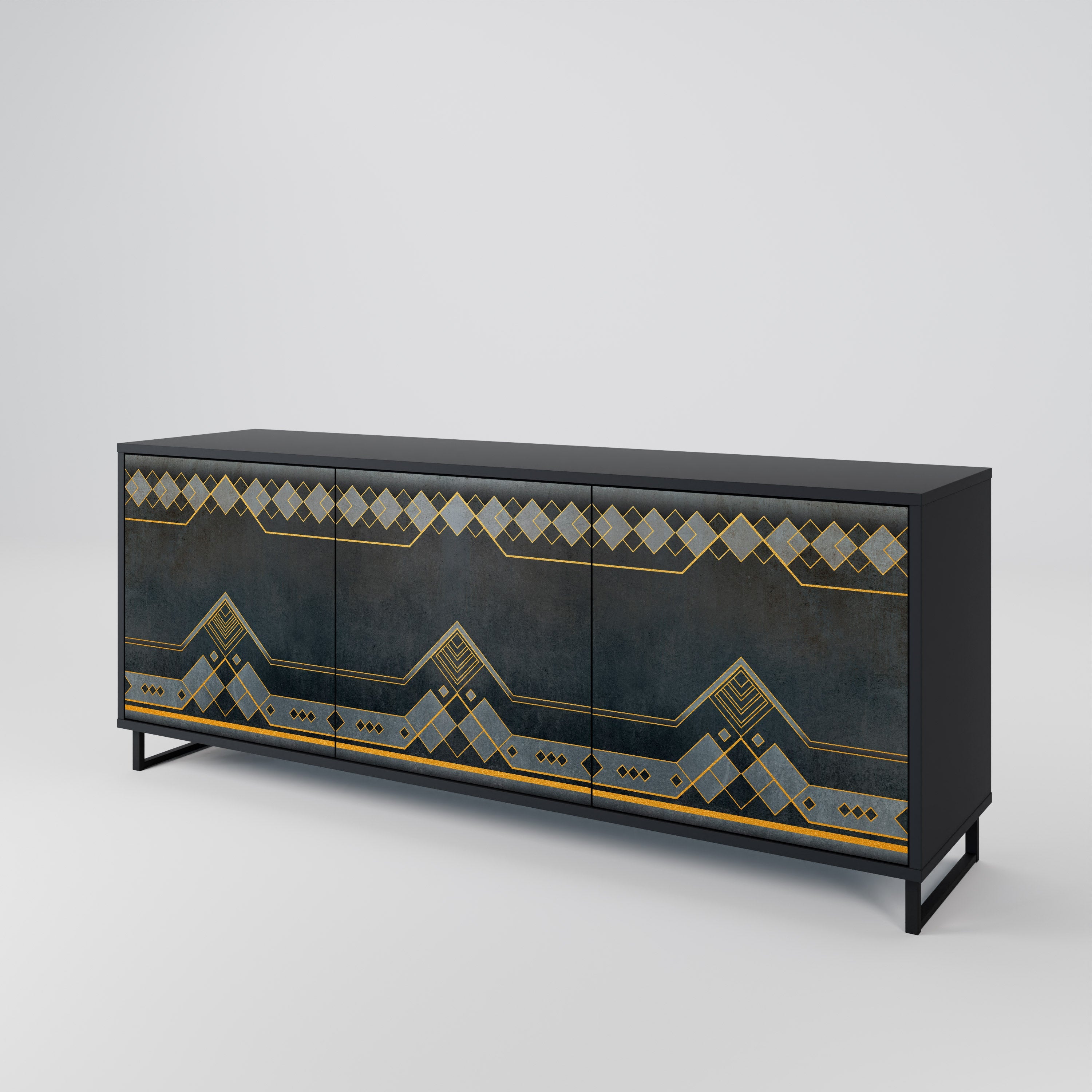 ROYAL ORDINARINESS 3-Door Sideboard in Black Finish