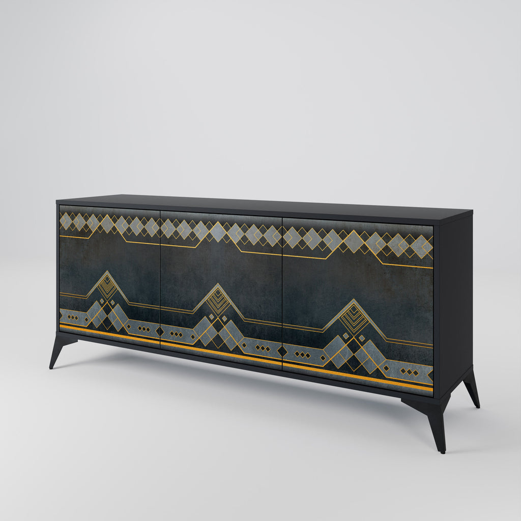 ROYAL ORDINARINESS 3-Door Sideboard in Black Finish