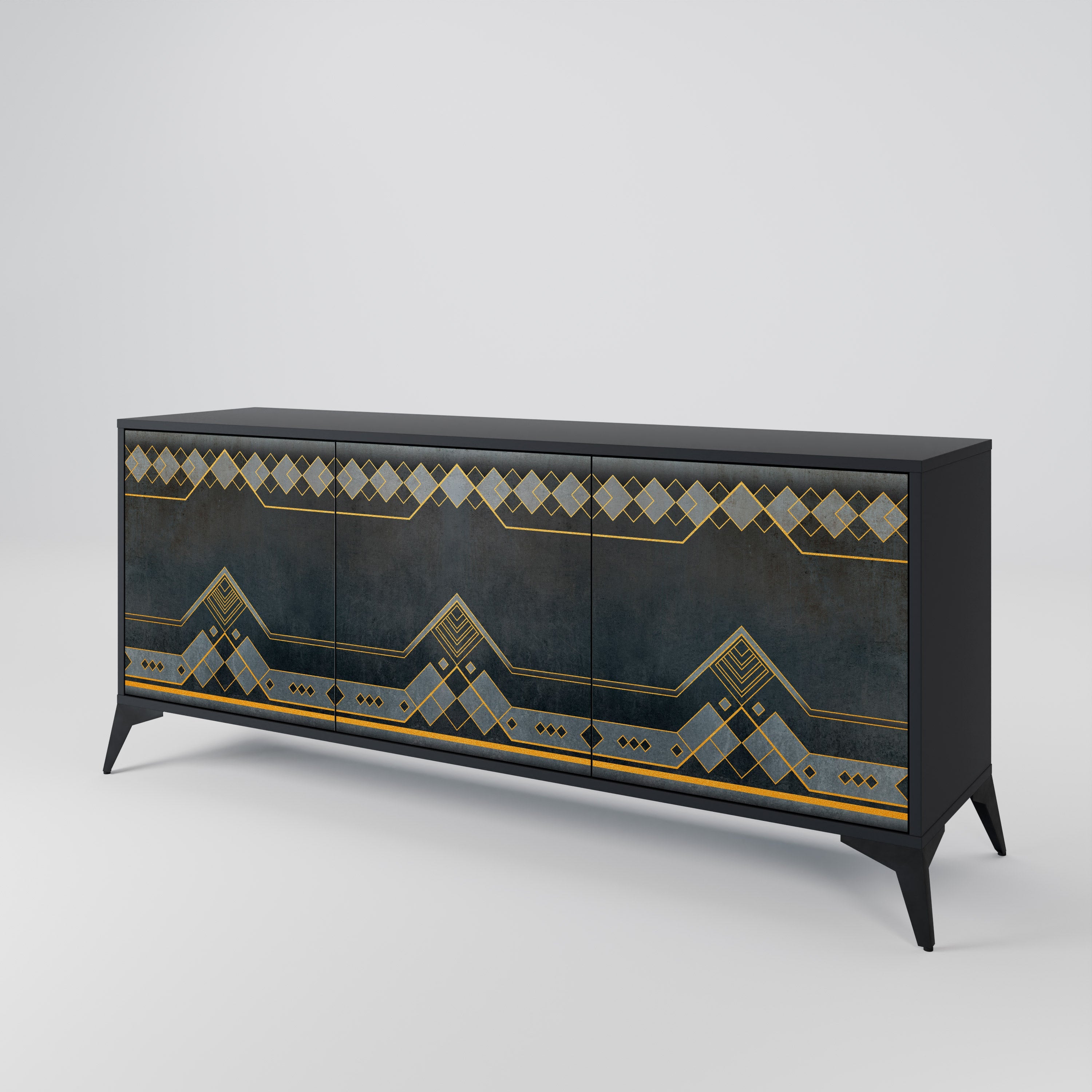ROYAL ORDINARINESS 3-Door Sideboard in Black Finish