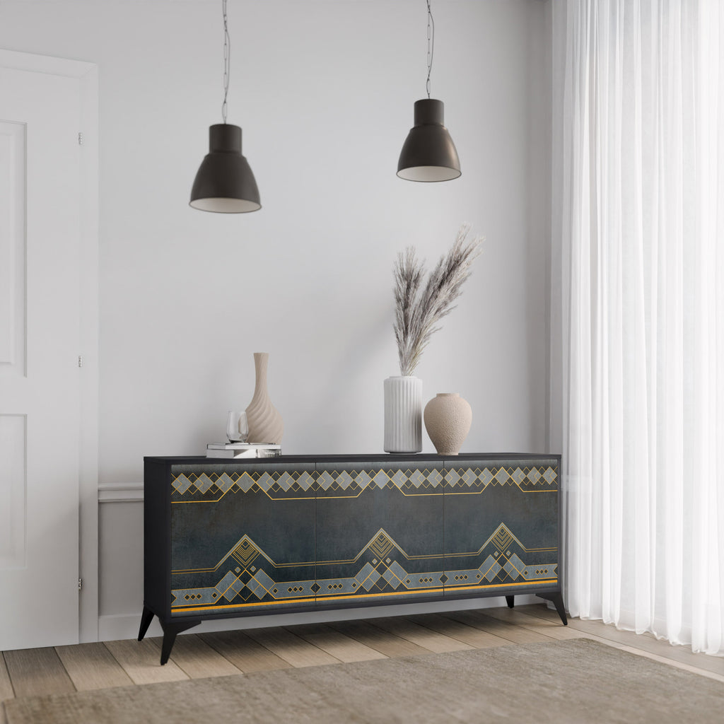 ROYAL ORDINARINESS 3-Door Sideboard in Black Finish