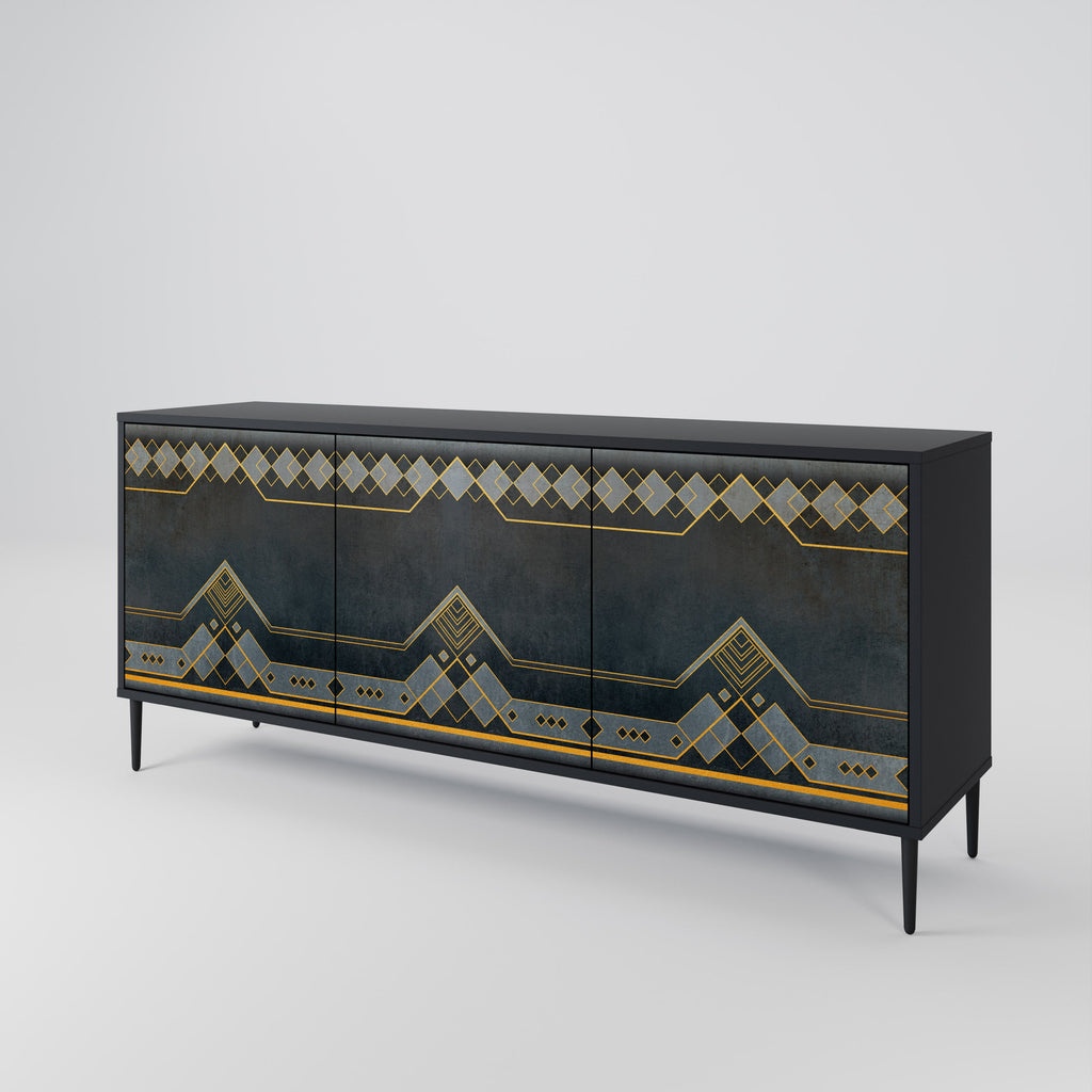 ROYAL ORDINARINESS 3-Door Sideboard in Black Finish