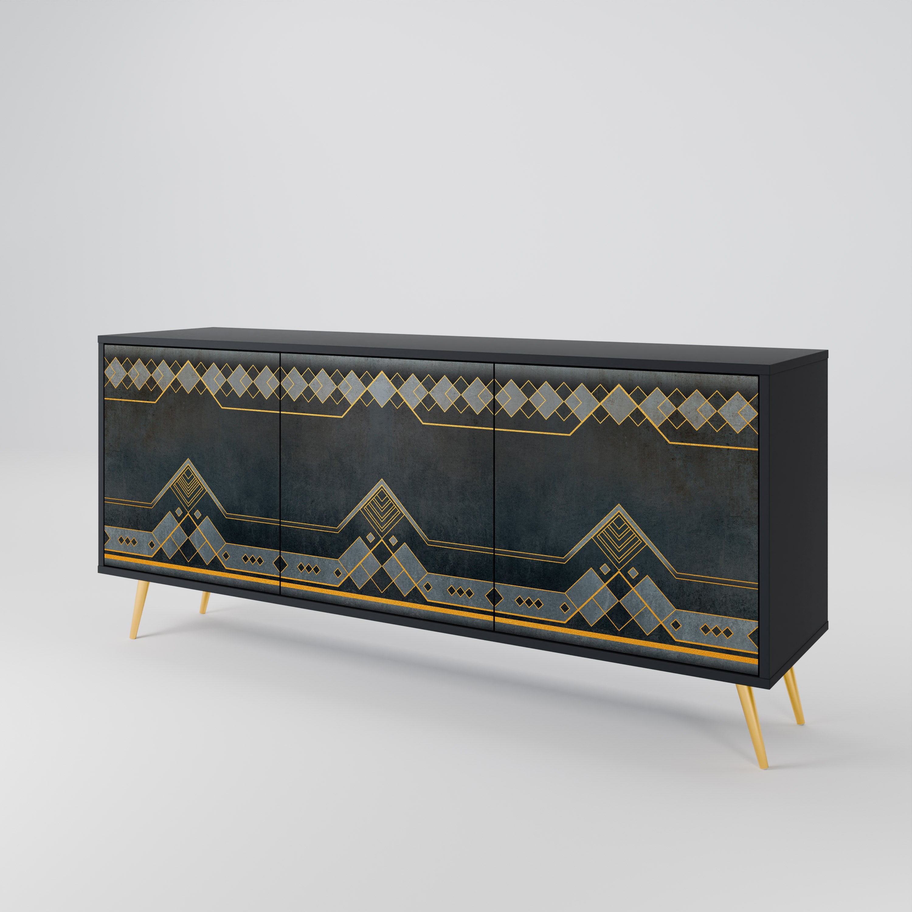 ROYAL ORDINARINESS 3-Door Sideboard in Black Finish