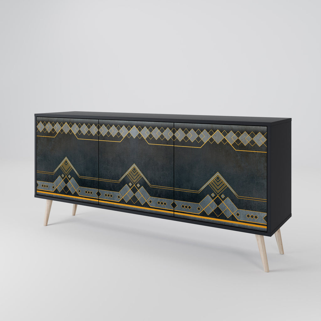ROYAL ORDINARINESS 3-Door Sideboard in Black Finish
