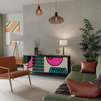 GEOMETRIC RHAPSODY Aparador de 3 Portas em Acabamento Preto