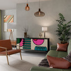 GEOMETRIC RHAPSODY Aparador de 3 Portas em Acabamento Preto