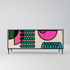 GEOMETRIC RHAPSODY Aparador de 3 Portas em Acabamento Preto