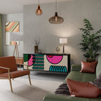 GEOMETRIC RHAPSODY Aparador de 3 Portas em Acabamento Preto