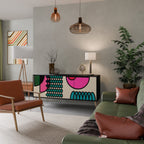 GEOMETRIC RHAPSODY Aparador de 3 Portas em Acabamento Preto