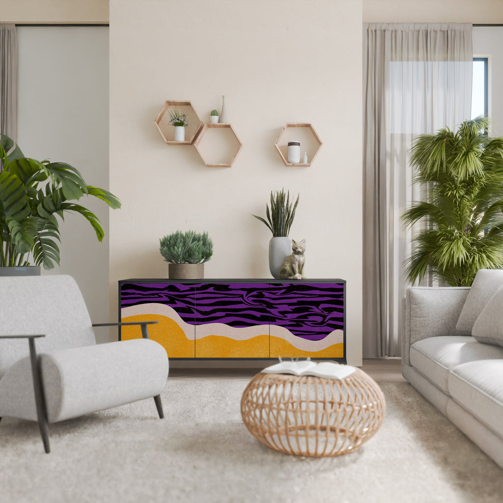 INDEPENDENT BORDER Aparador de 3 Portas em Acabamento Preto