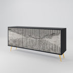 GRAIN LINES 3-Door Sideboard in Black Finish