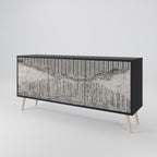 GRAIN LINES 3-Door Sideboard in Black Finish