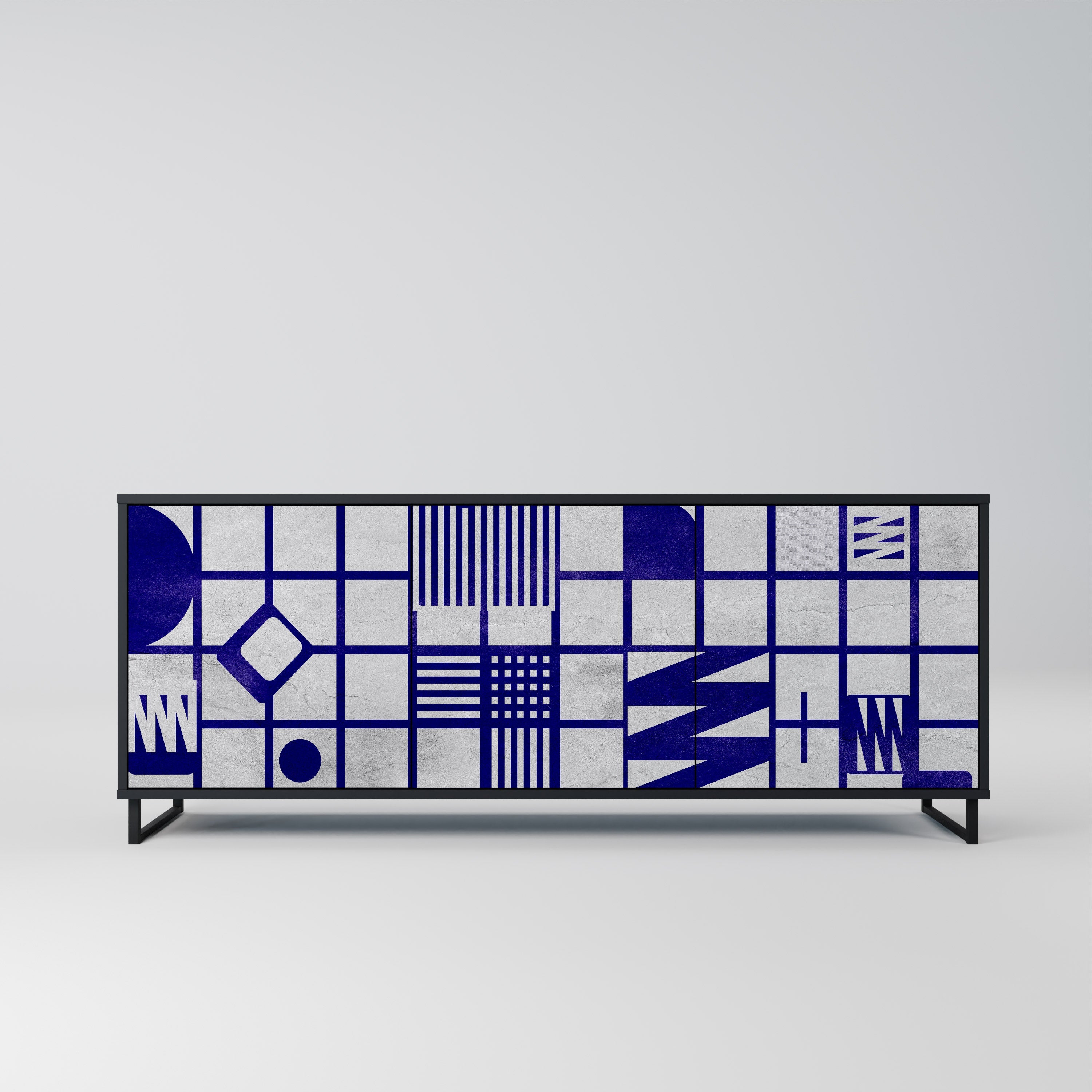 THE RIGHT PLACES 3-Door Sideboard in Black Finish