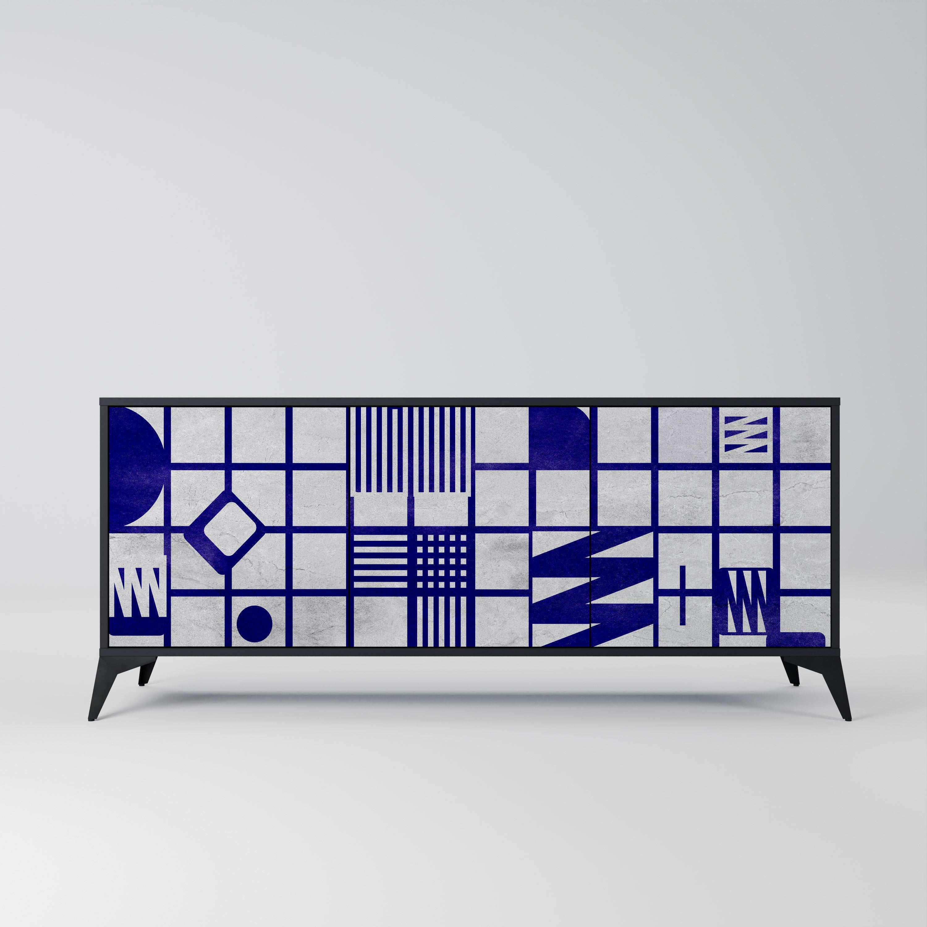 THE RIGHT PLACES 3-Door Sideboard in Black Finish