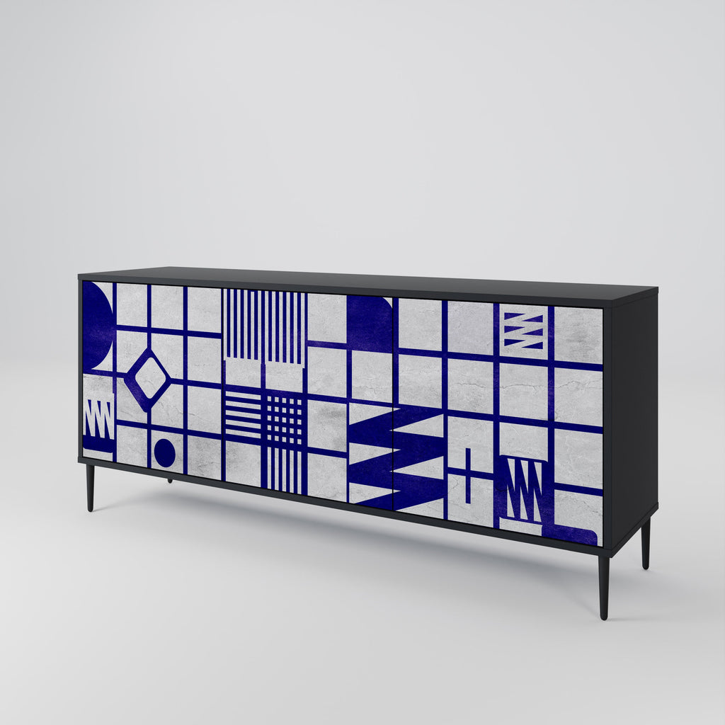 THE RIGHT PLACES 3-Door Sideboard in Black Finish