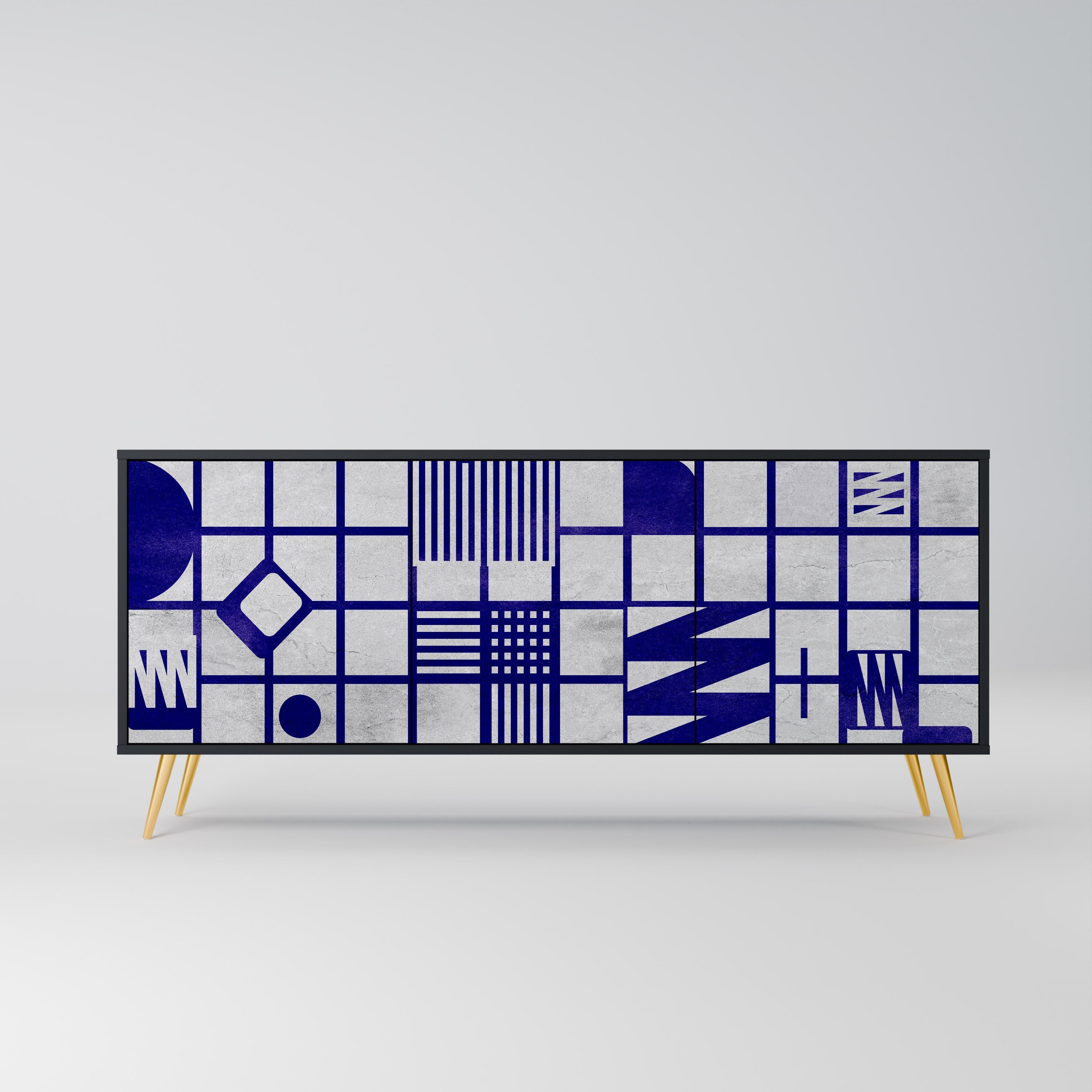 THE RIGHT PLACES 3-Door Sideboard in Black Finish