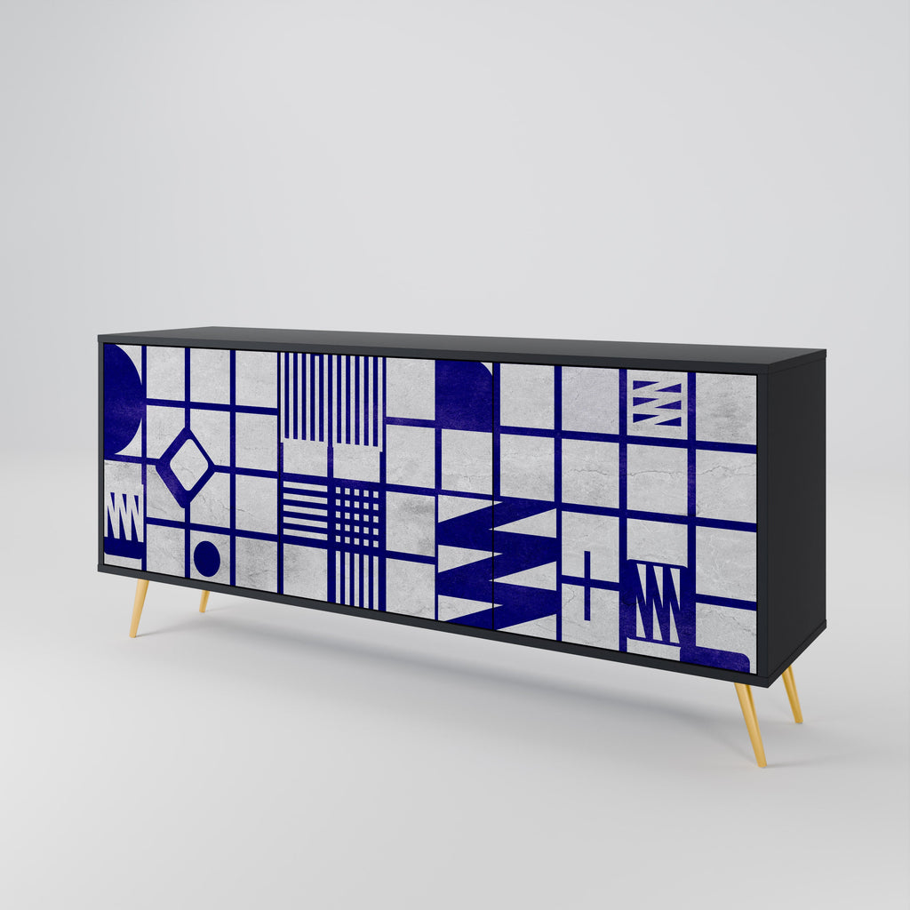 THE RIGHT PLACES 3-Door Sideboard in Black Finish