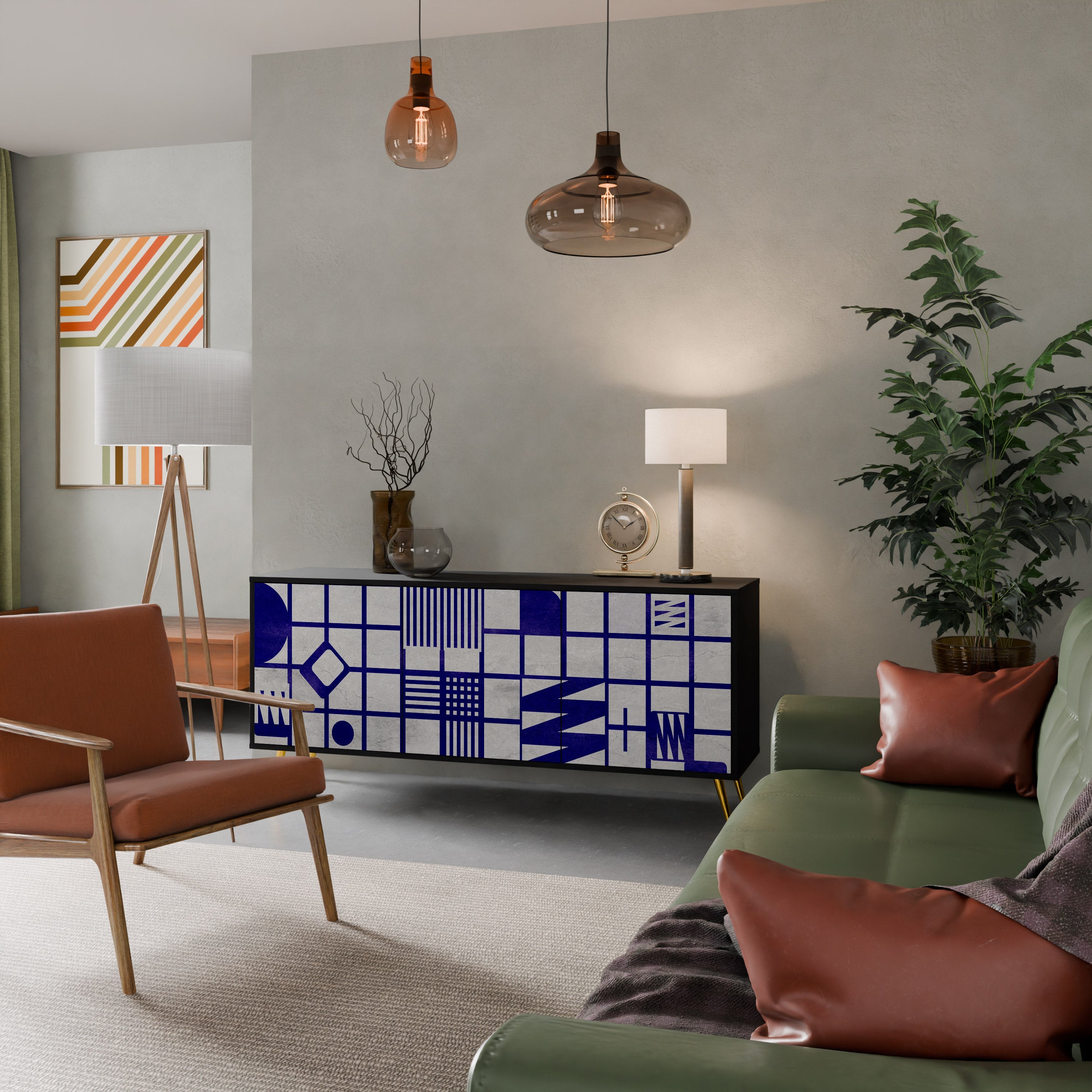 THE RIGHT PLACES 3-Door Sideboard in Black Finish