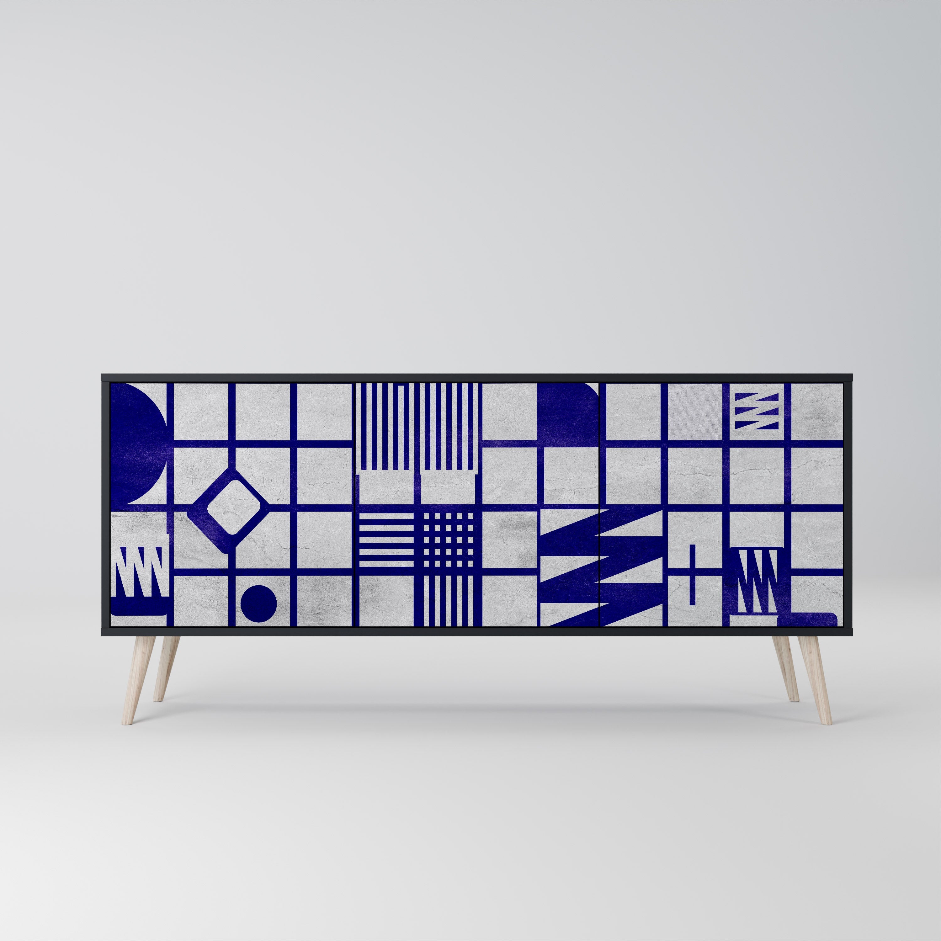 THE RIGHT PLACES 3-Door Sideboard in Black Finish