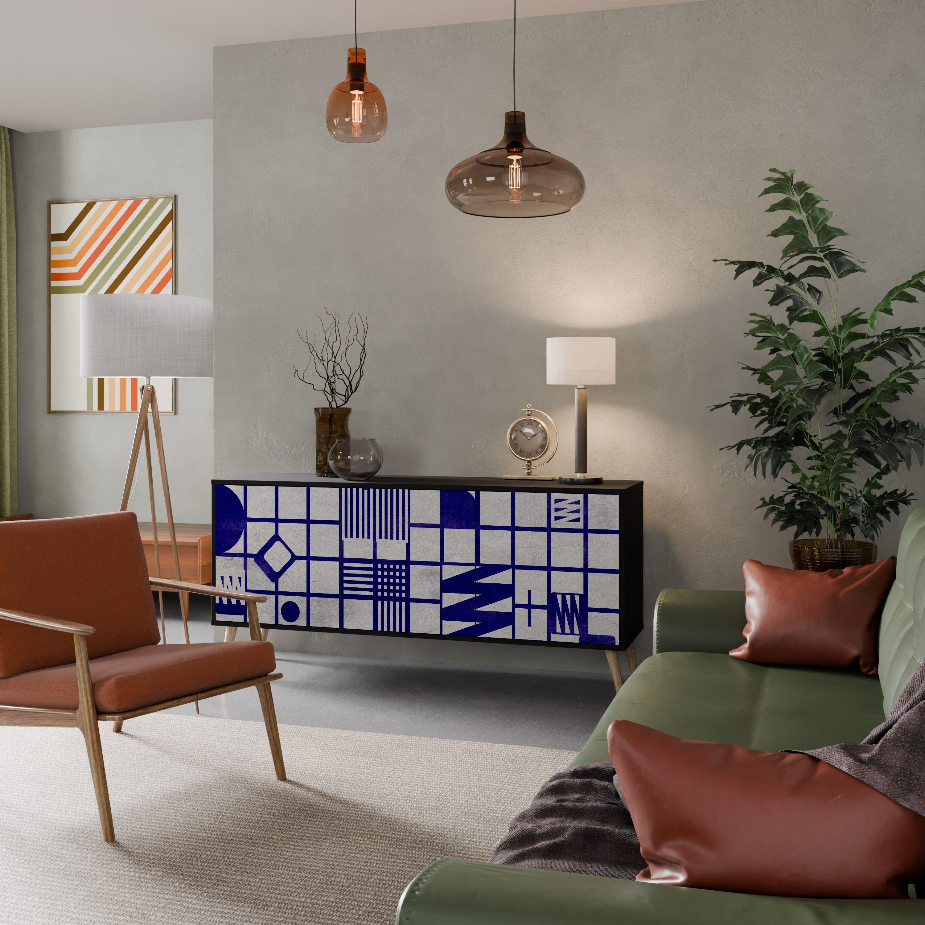 THE RIGHT PLACES 3-Door Sideboard in Black Finish