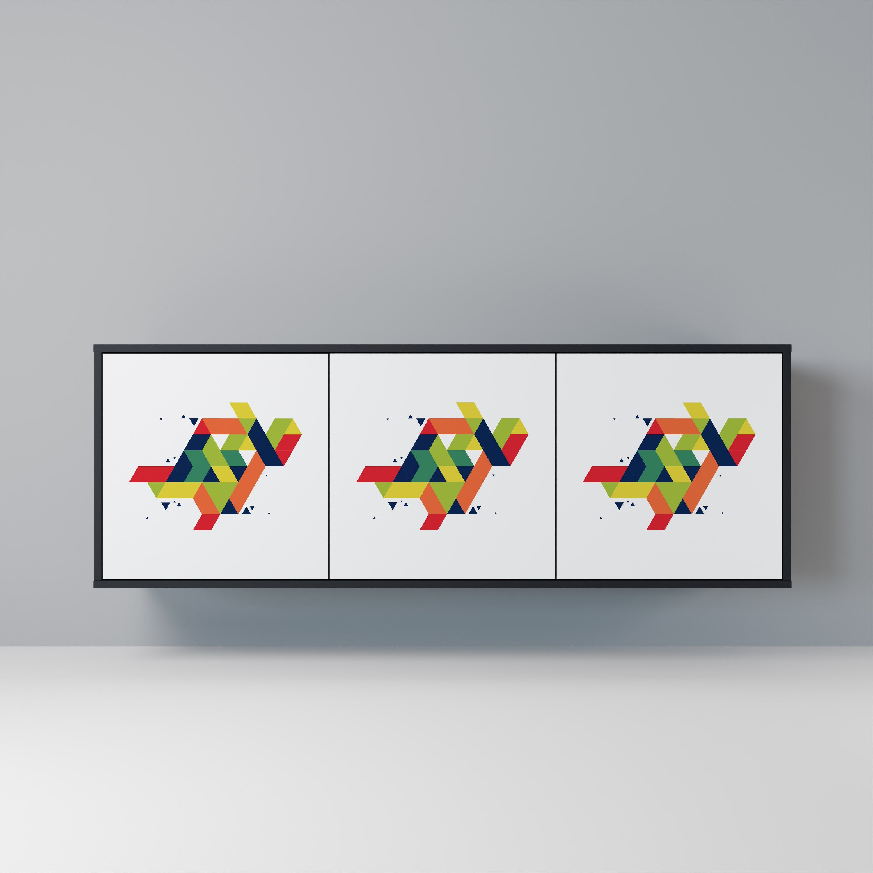 FUTURE SIGN 3-Door Sideboard in Black Finish