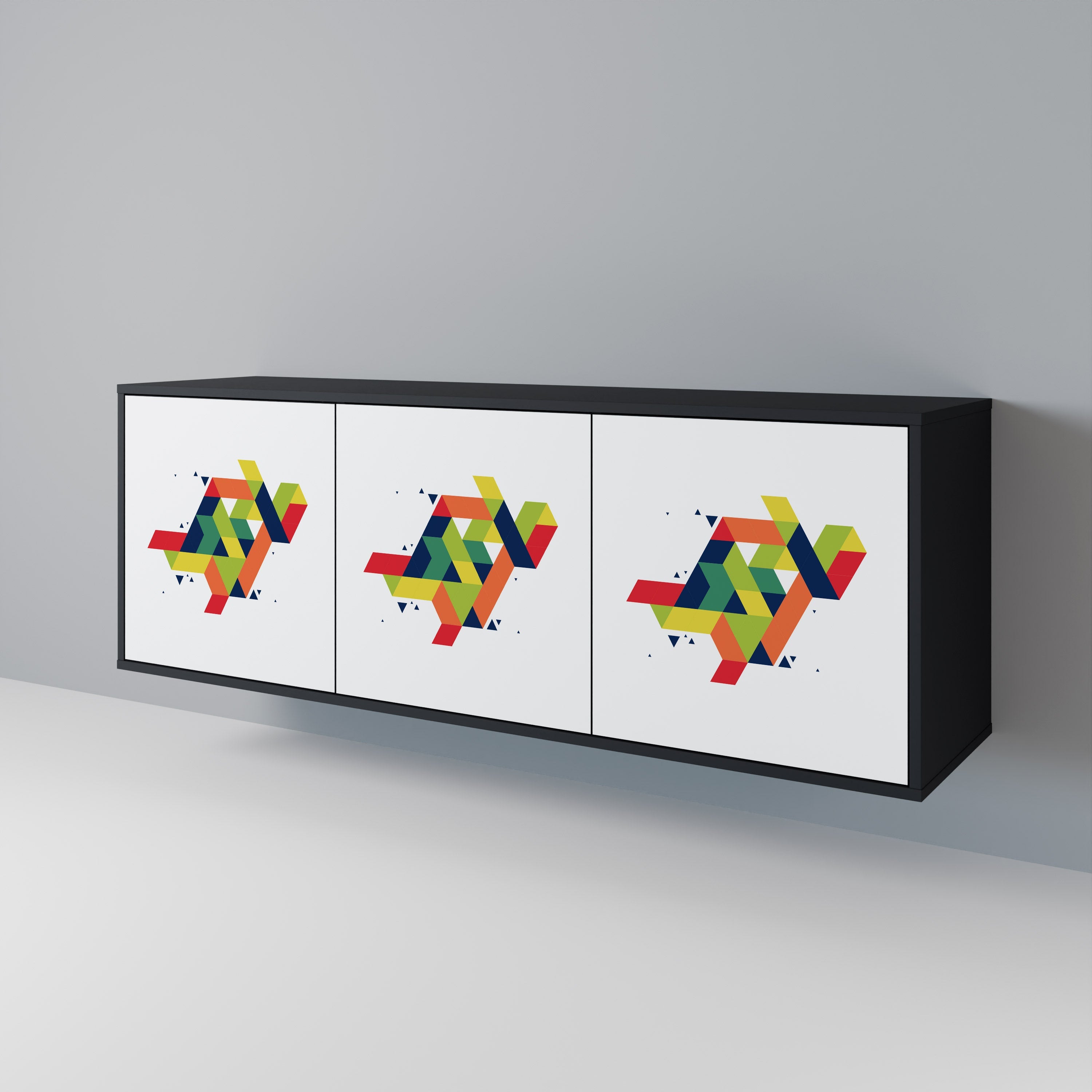 FUTURE SIGN 3-Door Sideboard in Black Finish