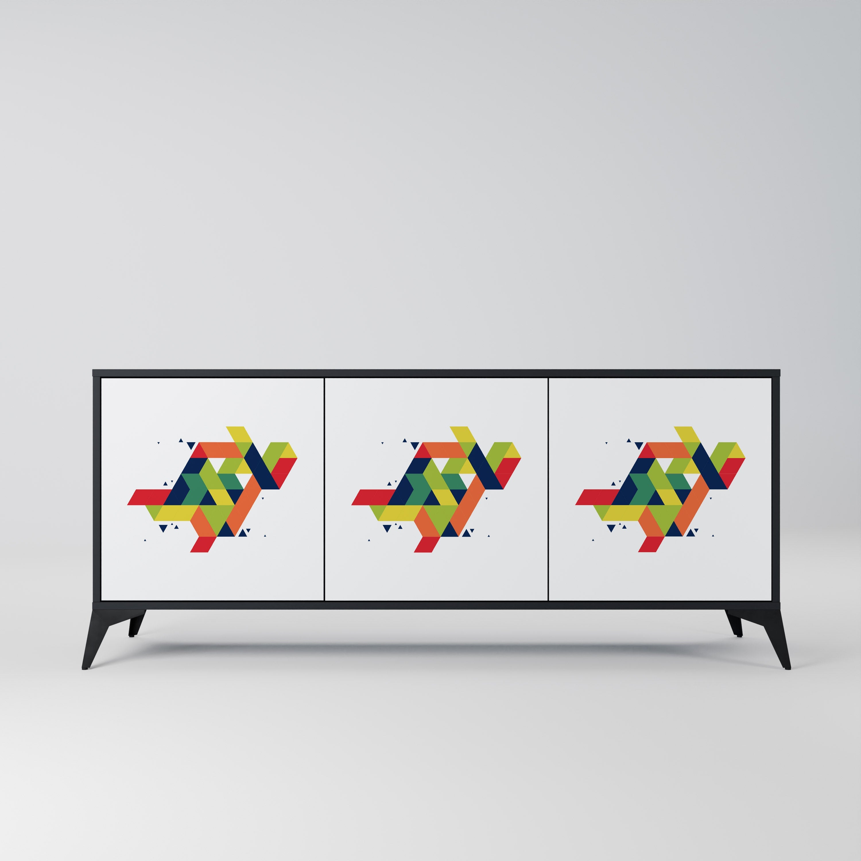 FUTURE SIGN 3-Door Sideboard in Black Finish