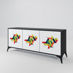 FUTURE SIGN 3-Door Sideboard in Black Finish