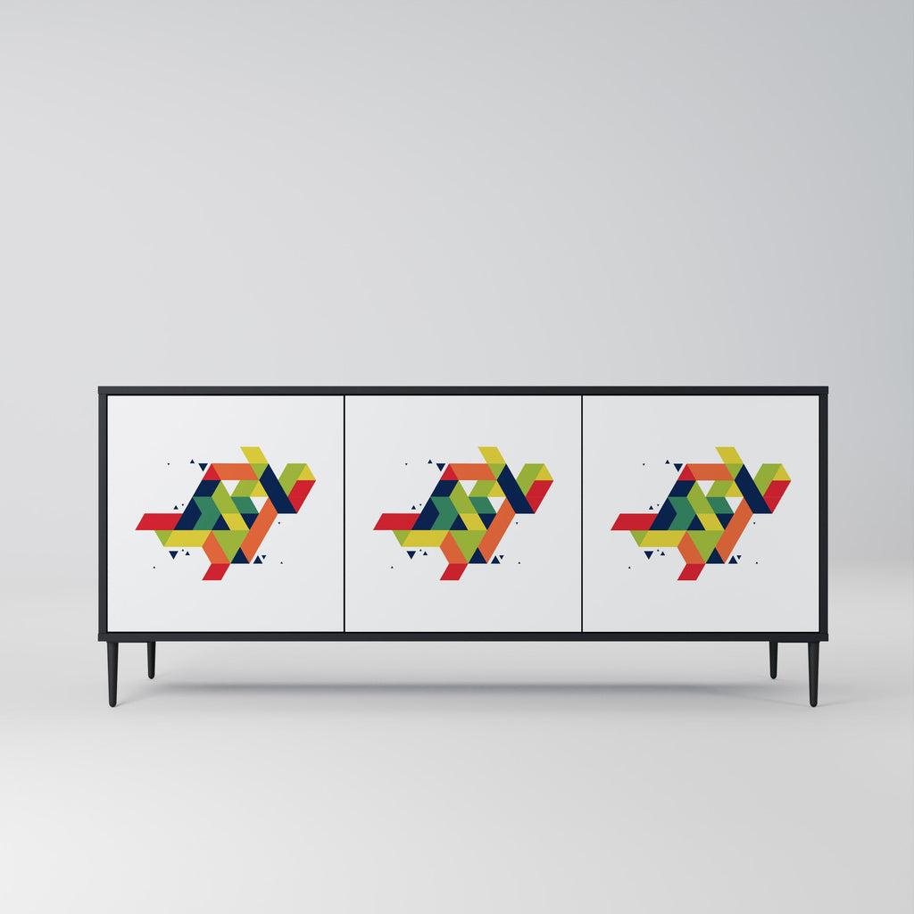 FUTURE SIGN 3-Door Sideboard in Black Finish