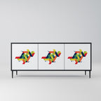 FUTURE SIGN 3-Door Sideboard in Black Finish