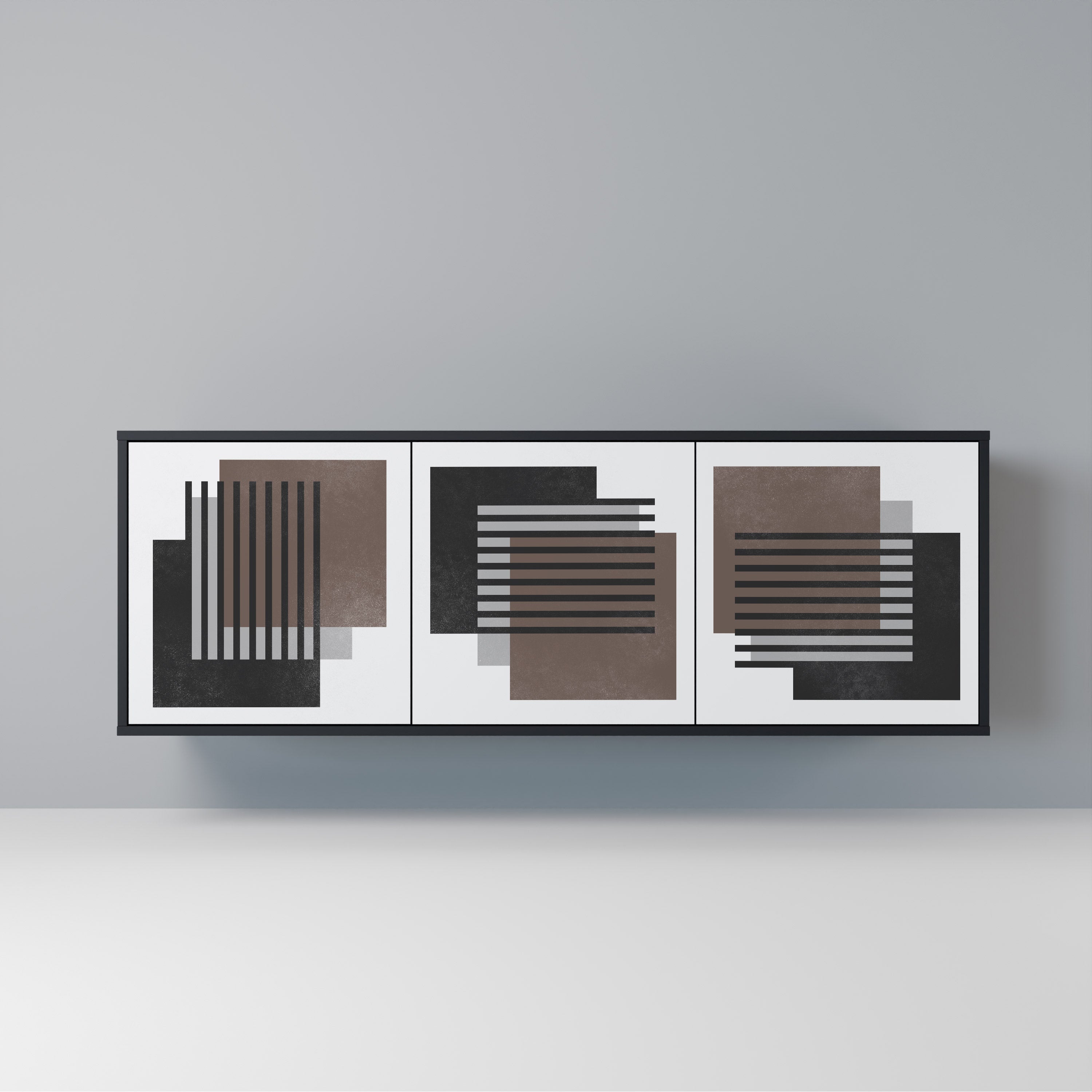 SHADOW SYNCHRONY 3-Door Sideboard in Black Finish