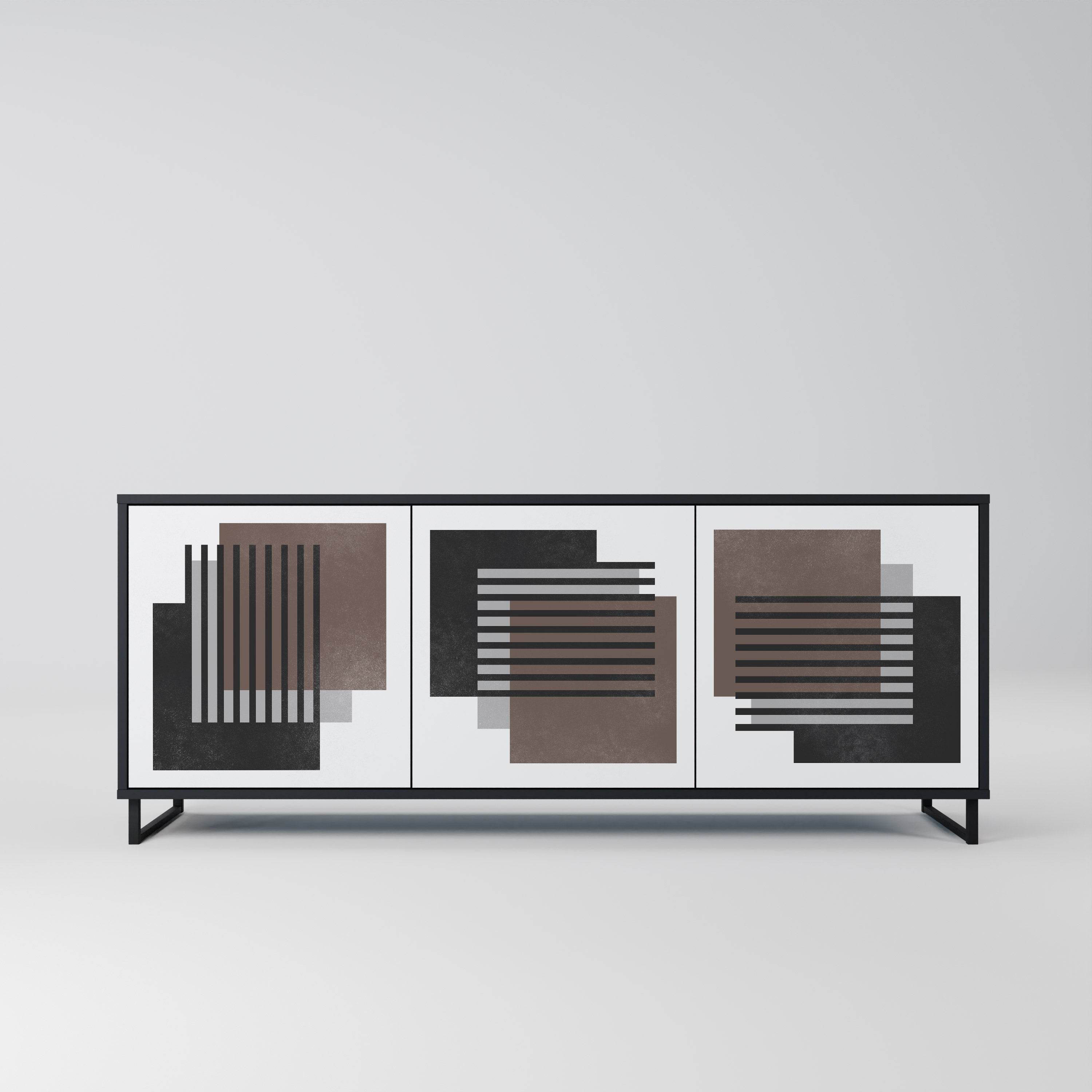 SHADOW SYNCHRONY 3-Door Sideboard in Black Finish