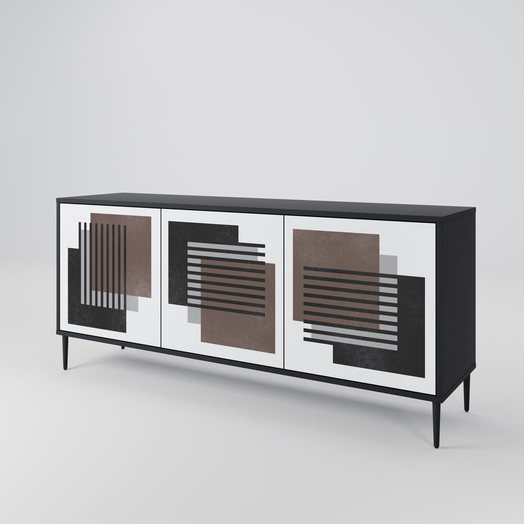 SHADOW SYNCHRONY 3-Door Sideboard in Black Finish
