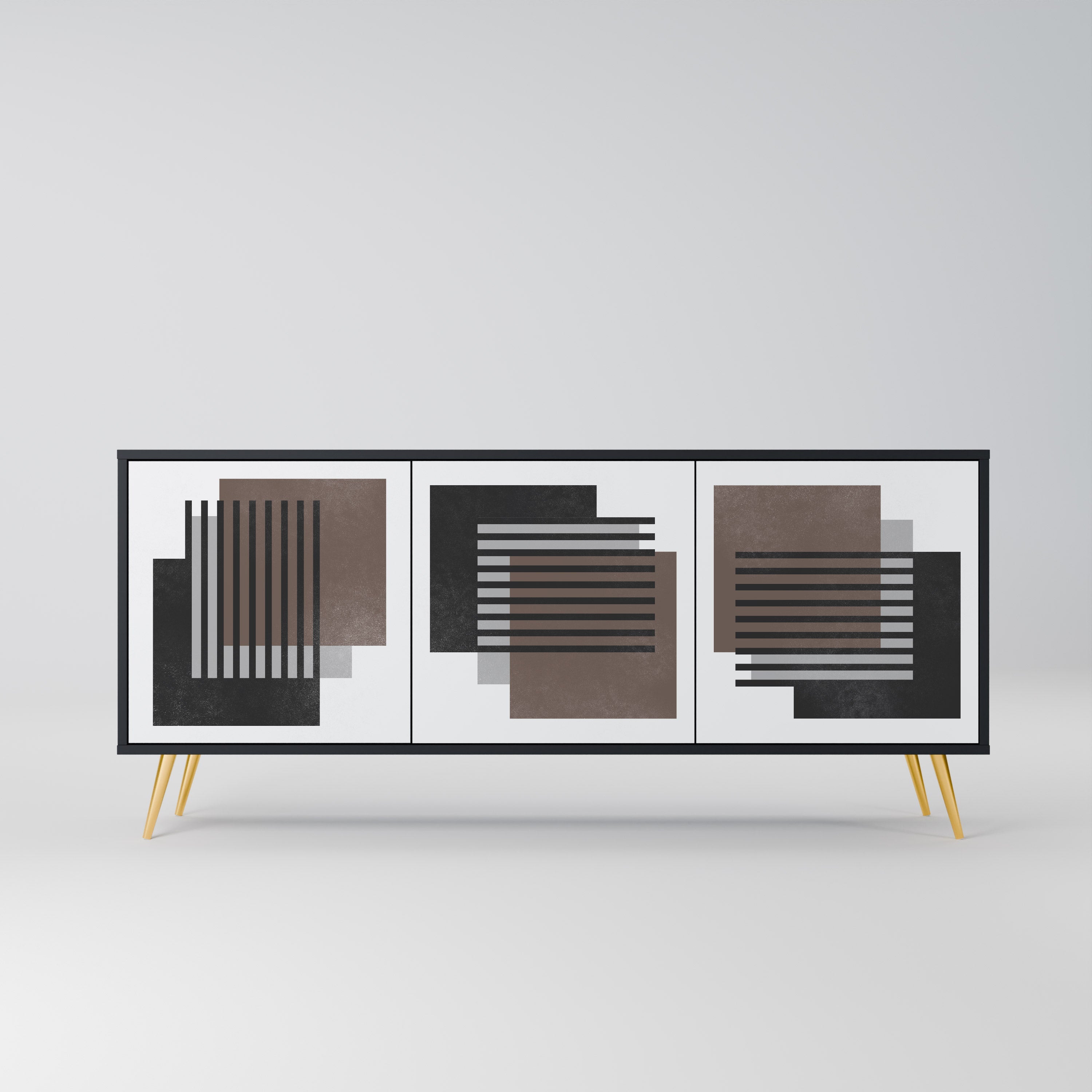 SHADOW SYNCHRONY 3-Door Sideboard in Black Finish