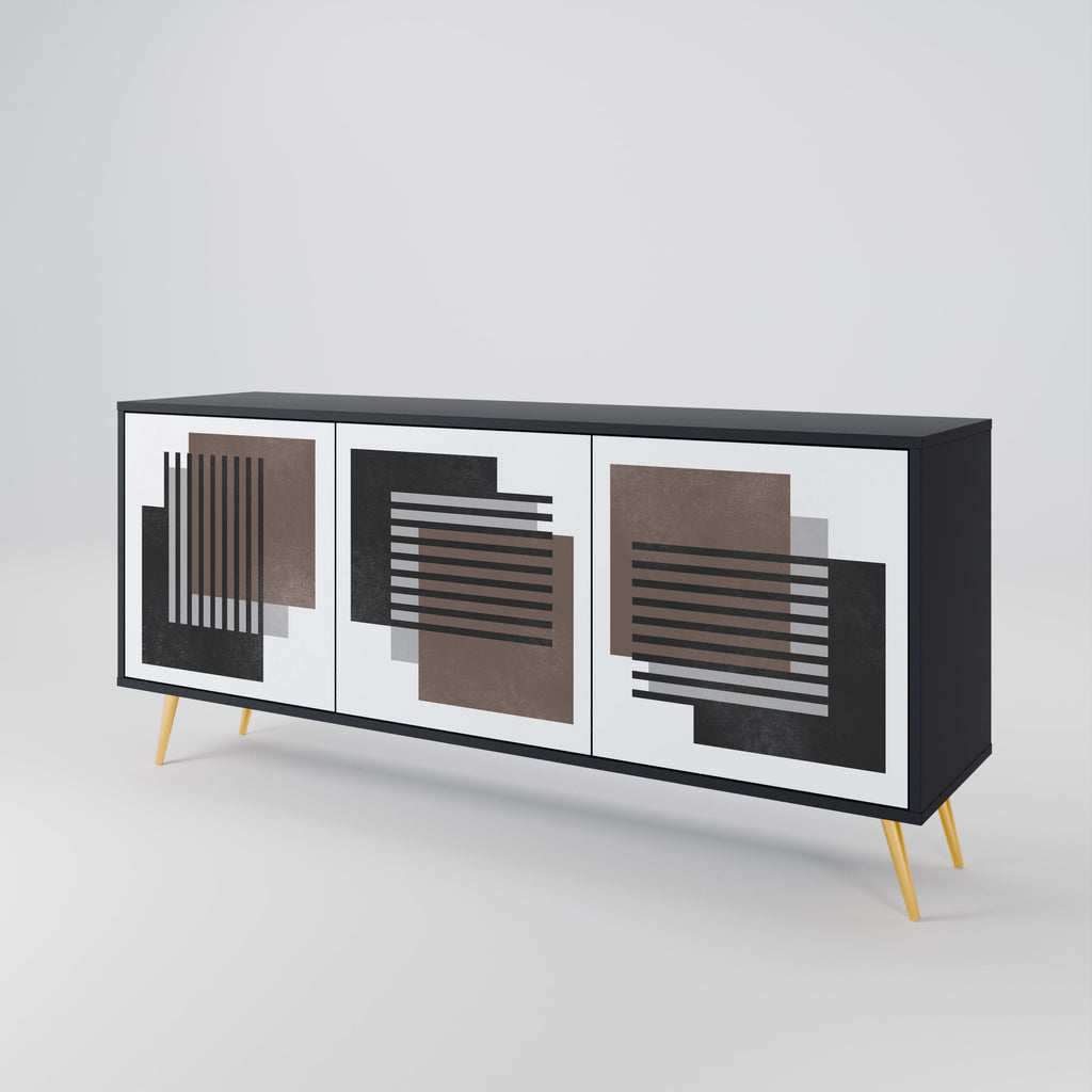 SHADOW SYNCHRONY 3-Door Sideboard in Black Finish