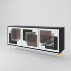 SHADOW SYNCHRONY 3-Door Sideboard in Black Finish