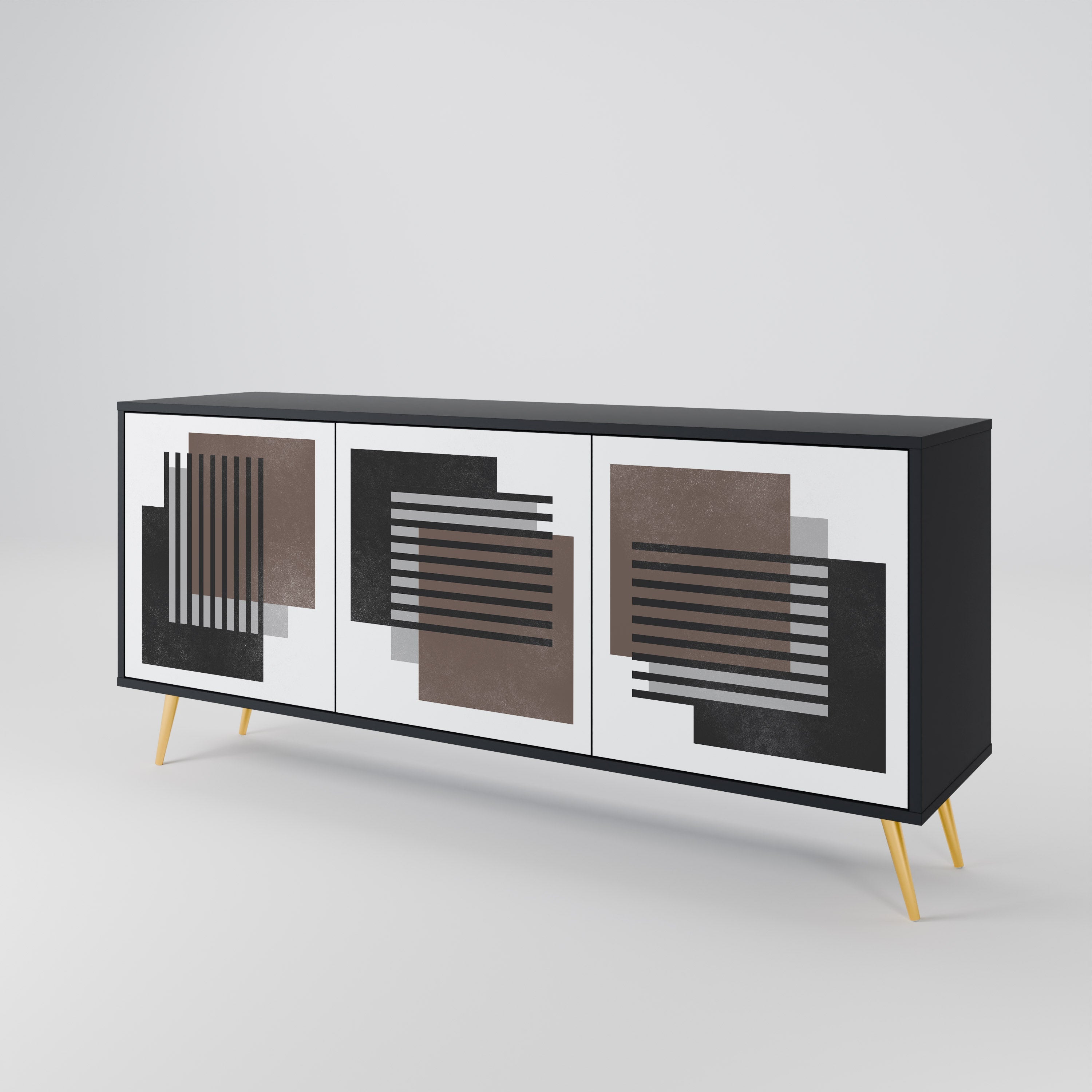 SHADOW SYNCHRONY 3-Door Sideboard in Black Finish