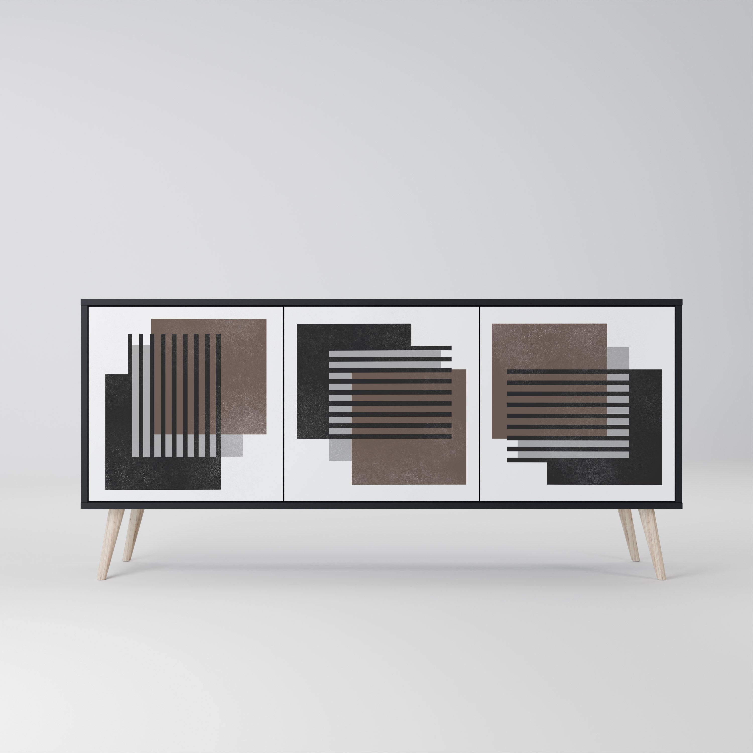 SHADOW SYNCHRONY 3-Door Sideboard in Black Finish