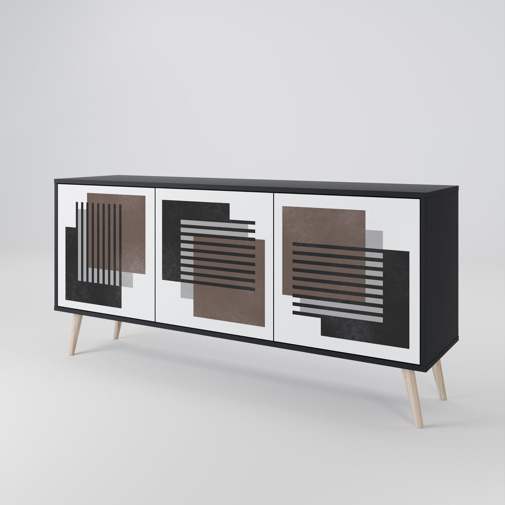 SHADOW SYNCHRONY 3-Door Sideboard in Black Finish