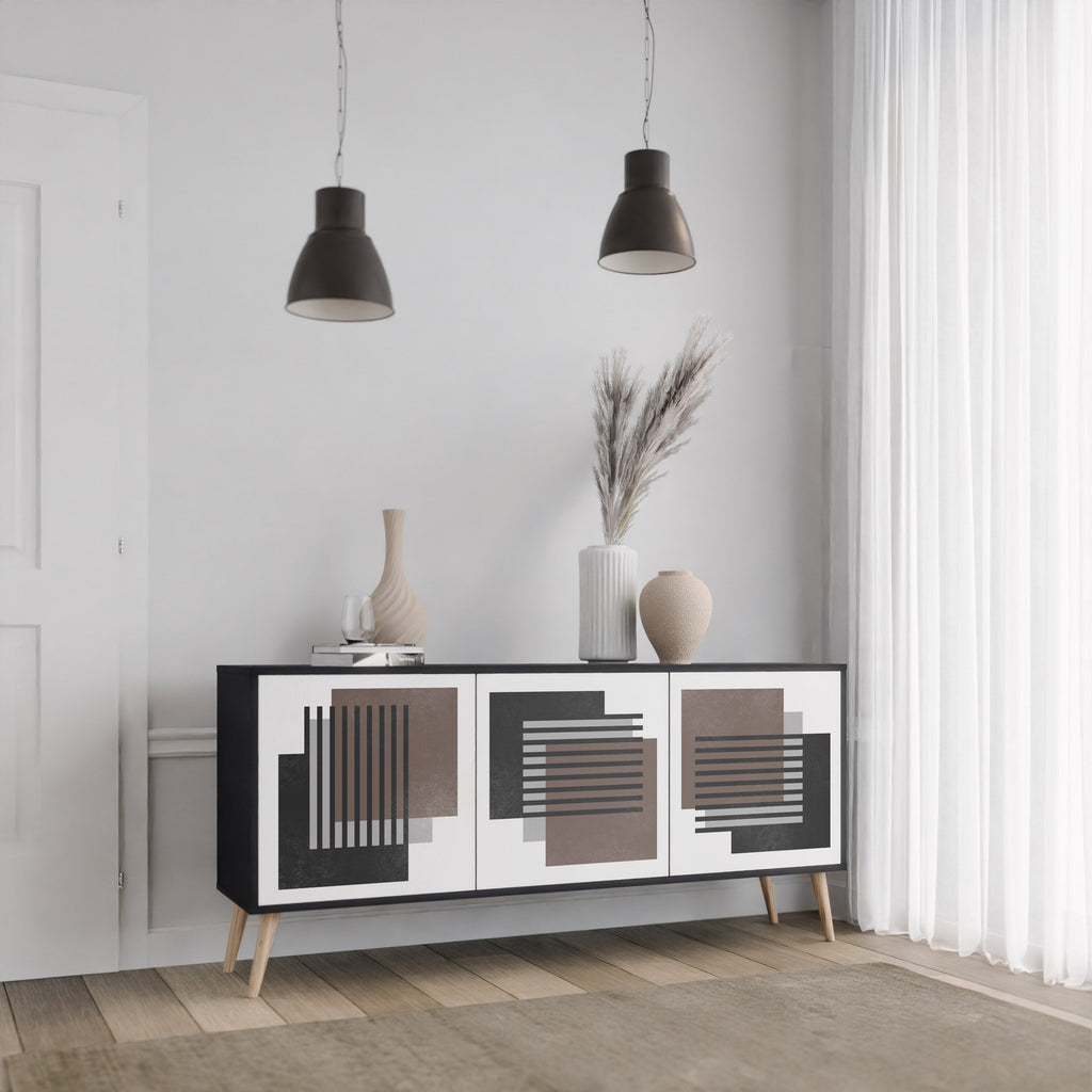 SHADOW SYNCHRONY 3-Door Sideboard in Black Finish