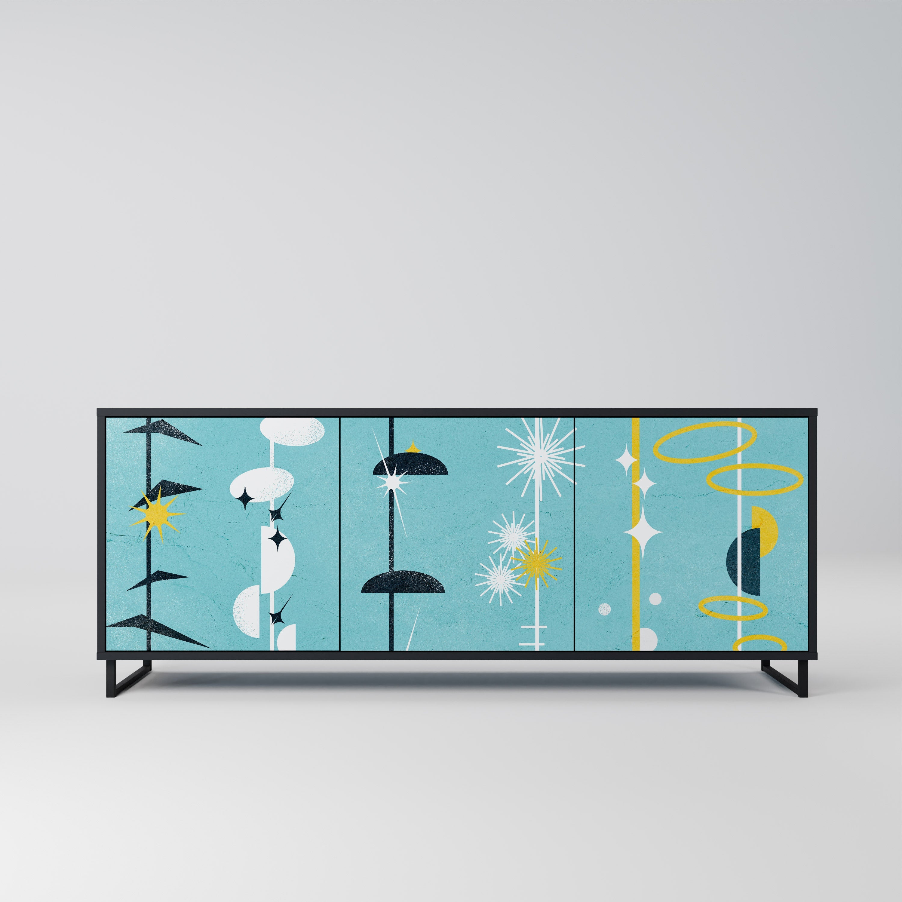 PATHS TO HAPPINESS 3-Door Sideboard in Black Finish