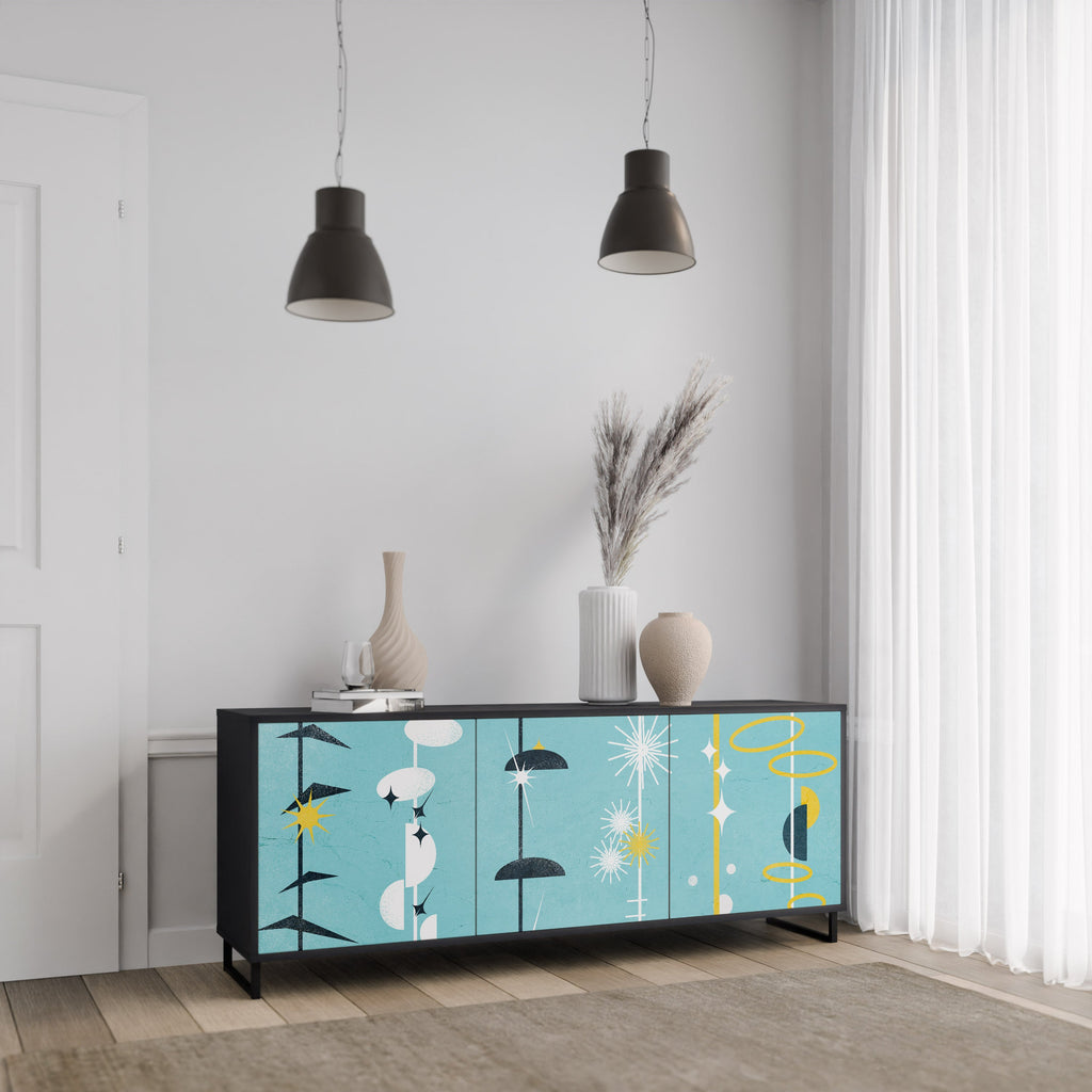 PATHS TO HAPPINESS 3-Door Sideboard in Black Finish