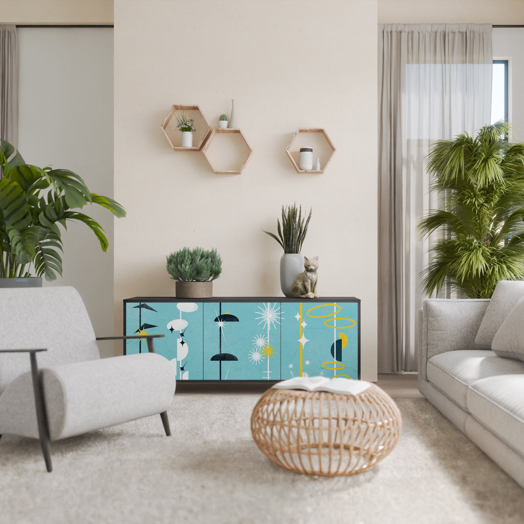 PATHS TO HAPPINESS 3-Door Sideboard in Black Finish