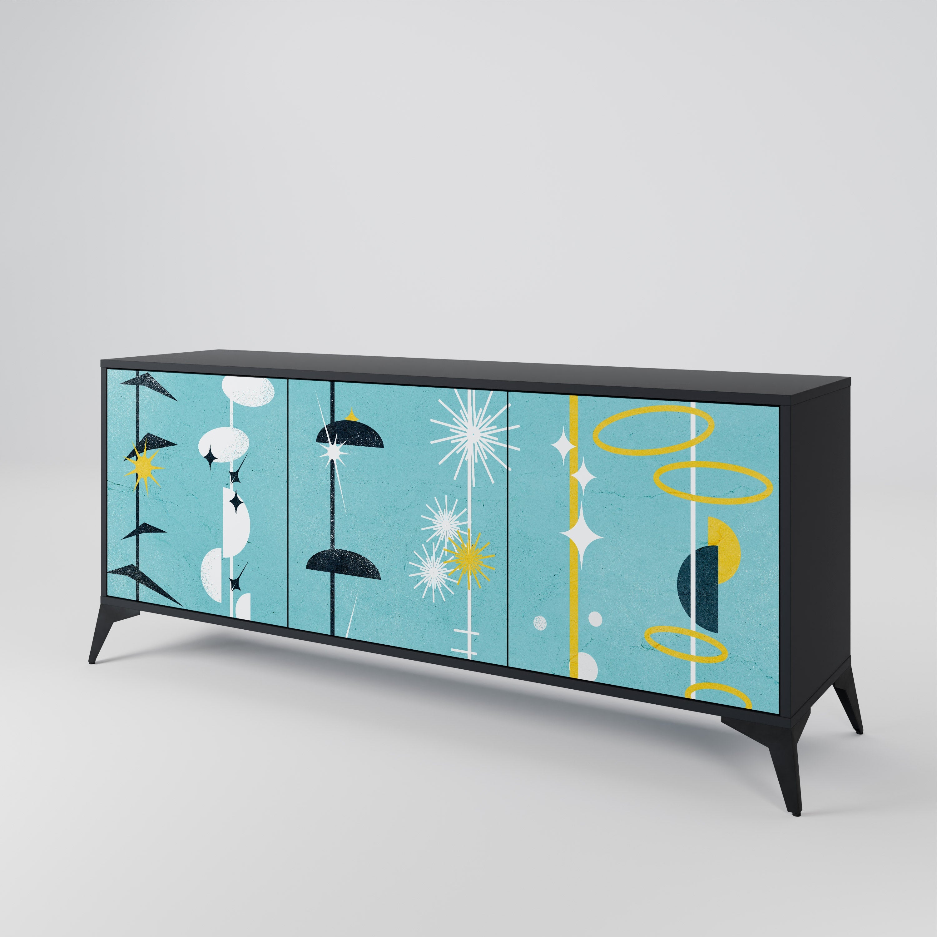PATHS TO HAPPINESS 3-Door Sideboard in Black Finish
