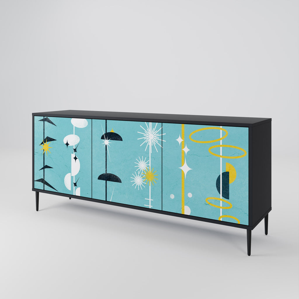PATHS TO HAPPINESS 3-Door Sideboard in Black Finish