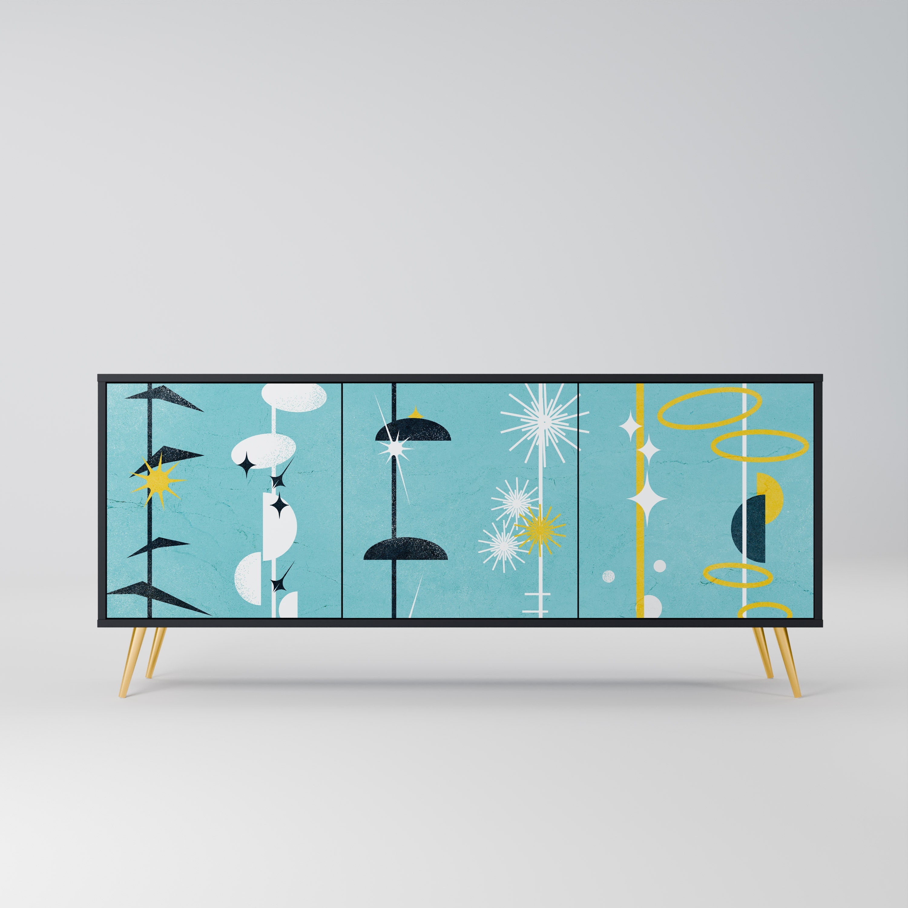 PATHS TO HAPPINESS 3-Door Sideboard in Black Finish