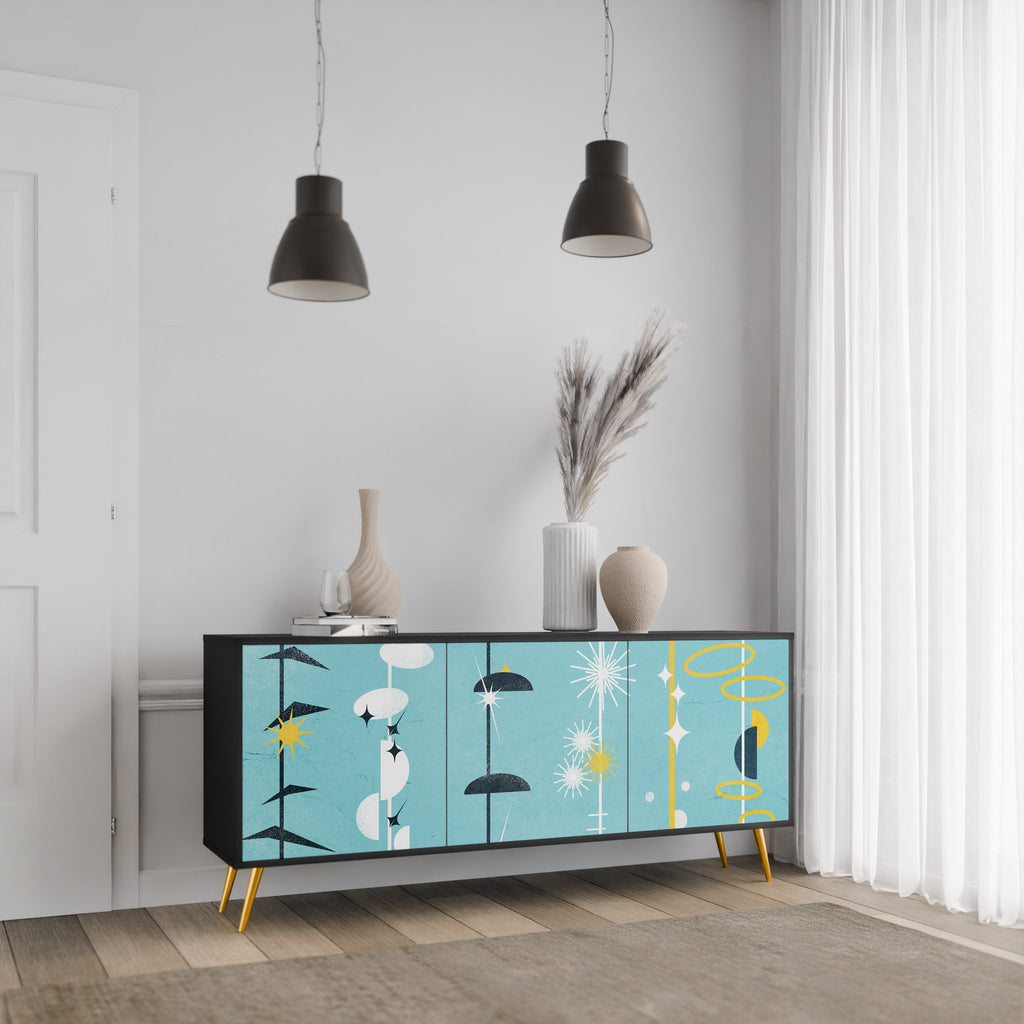 PATHS TO HAPPINESS 3-Door Sideboard in Black Finish